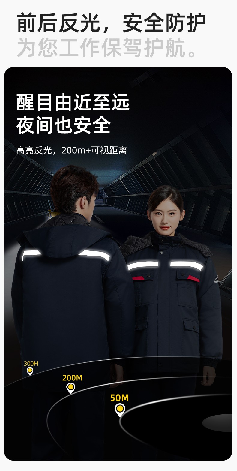 YM-20901Z 加油站静电工作棉服电子工厂男女冬季劳保工程棉衣棉袄加厚工作服(图6)