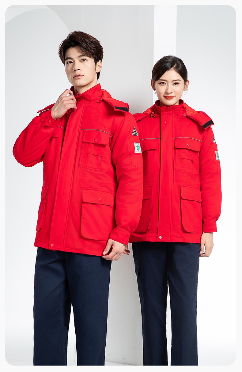 FJD8899Z 冬季纯棉防静电工作服棉服定制冷库加厚保暖化工厂棉衣劳保服棉袄(图13)