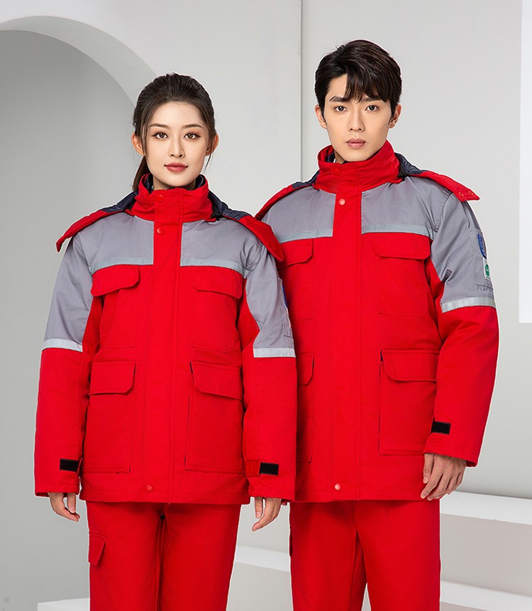 LW-8829 防静电棉服工作服定制劳保服中长款化工厂车间油气站工人防寒工装(图23)